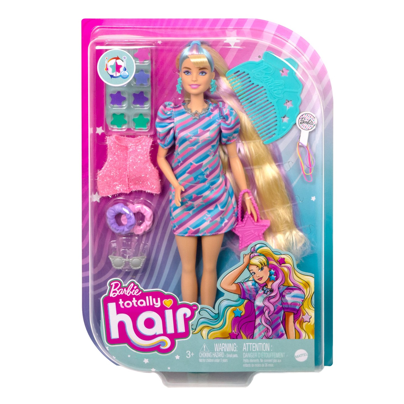 BARBIE TOTALLY HAIR PAPUSA BARBIE BLONDA Mattel - Imagine 1