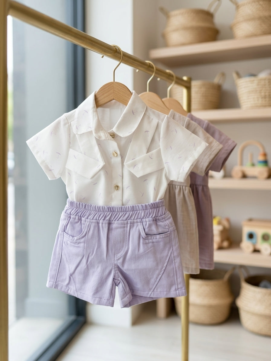 Set cămașă cu guler și pantaloni scurți, Aynur Bebe, 2-4 - 3 ANI (1) [ps:36715506-2eea-4df7-8ccc-ed10357f8641]