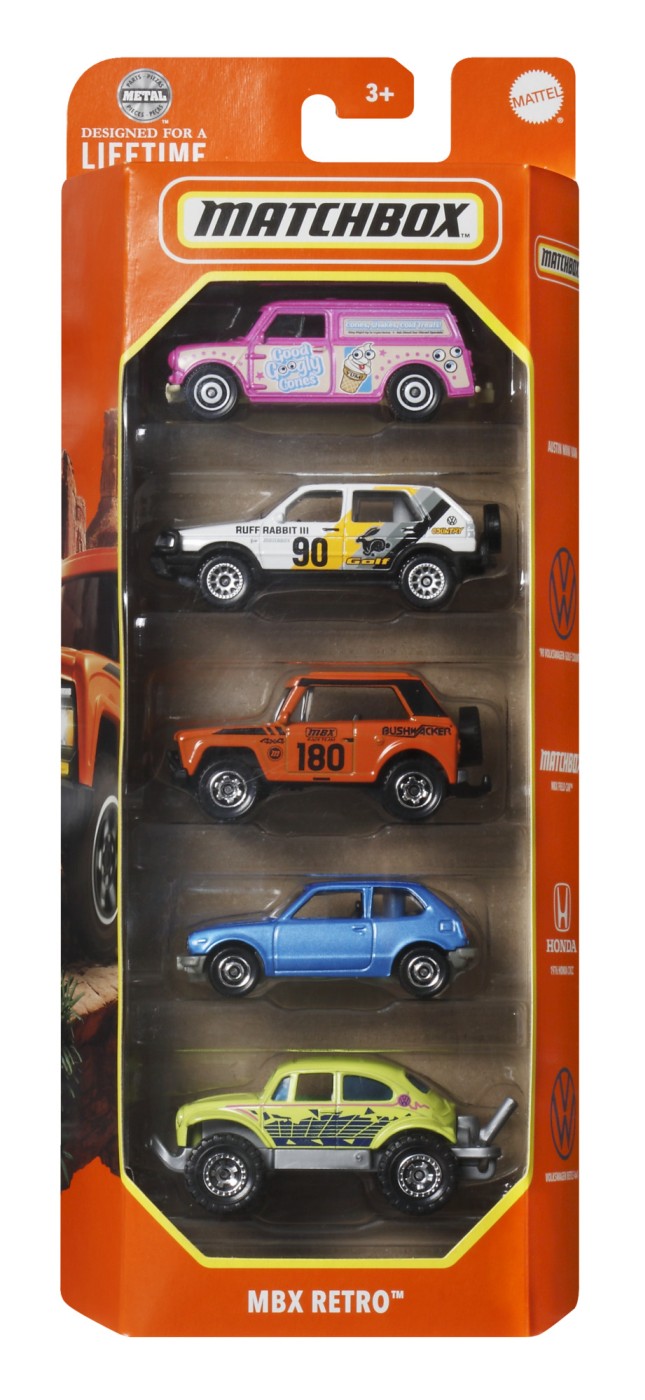 MATCHBOX SET 5 MASINUTE METALICE MBX RETRO SCARA 1:64 Mattel - Imagine 1 [ps:c8ca1ce7-c6be-4eb9-80f4-e65ad0a40812]