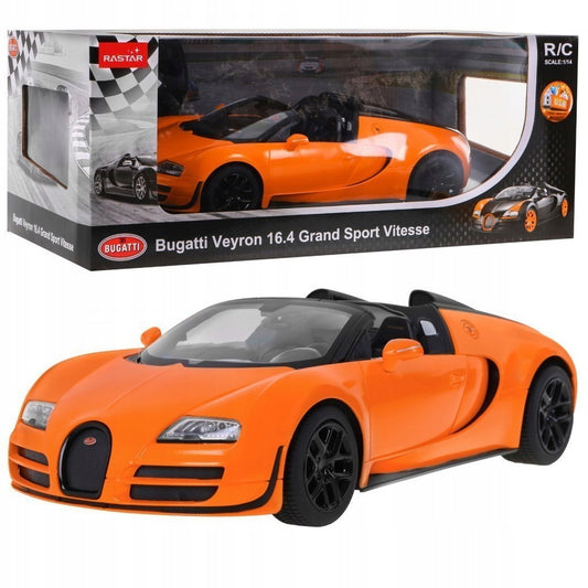 MASINA CU TELECOMANDA BUGATTI GRAND SPORT VITESSE PORTOCALIU CU SCARA 1 LA 14 [ps:194ad929-ed72-4902-a1cc-d621d9f72765]