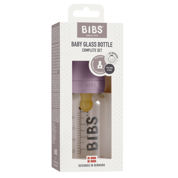 Biberon BIBS Anticolici din Sticlă, 110ml, Dusky Lilac - Mauve (1) [ps:82a70c8c-56bf-4e4f-a407-7e99e8043e55]