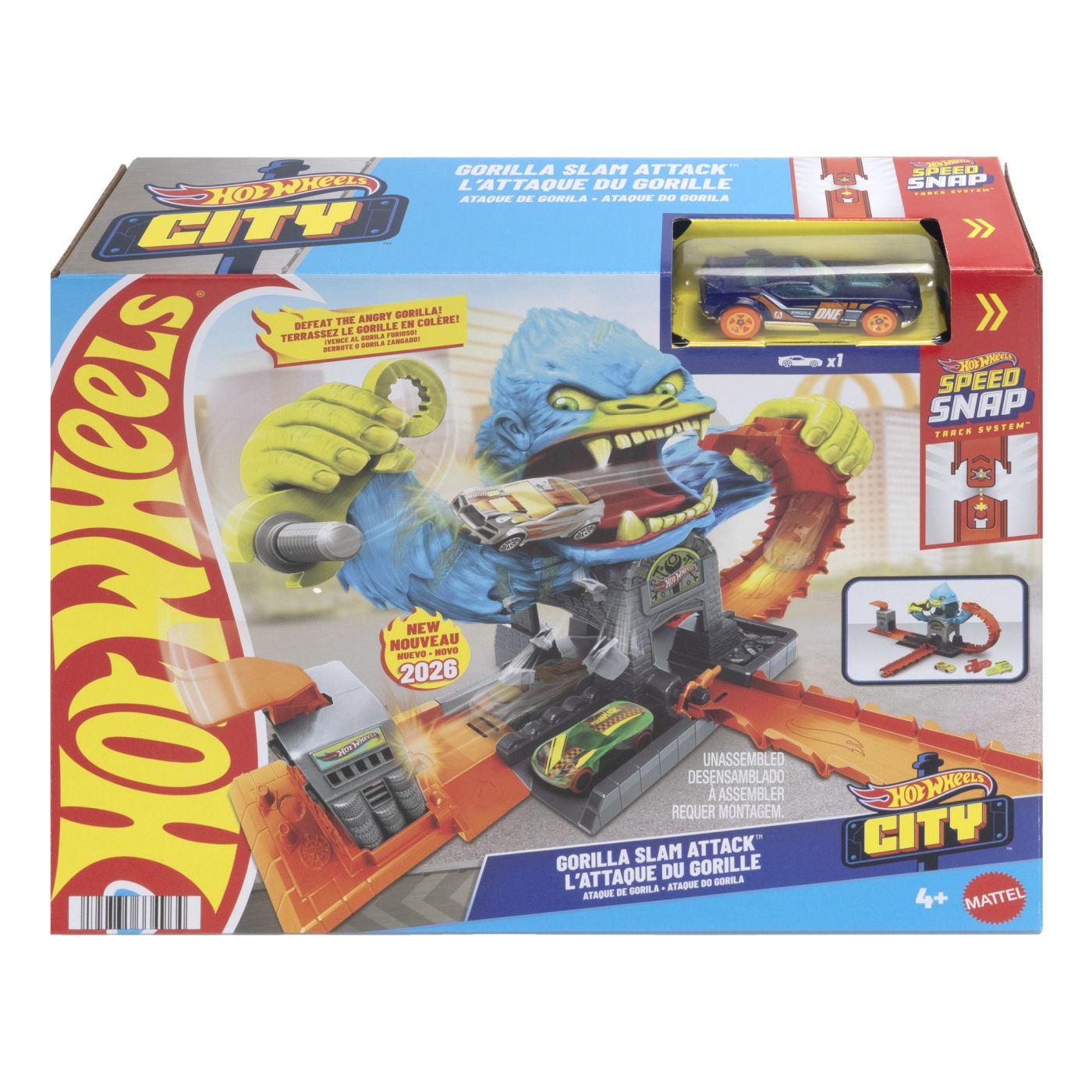 HOT WHEELS CITY PISTA INAMICILOR ATACUL GORILEI Mattel - Imagine 1
