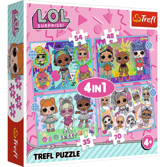 PUZZLE TREFL LOL 4IN1 CUNOASTE PAPUSILE - Imagine 1