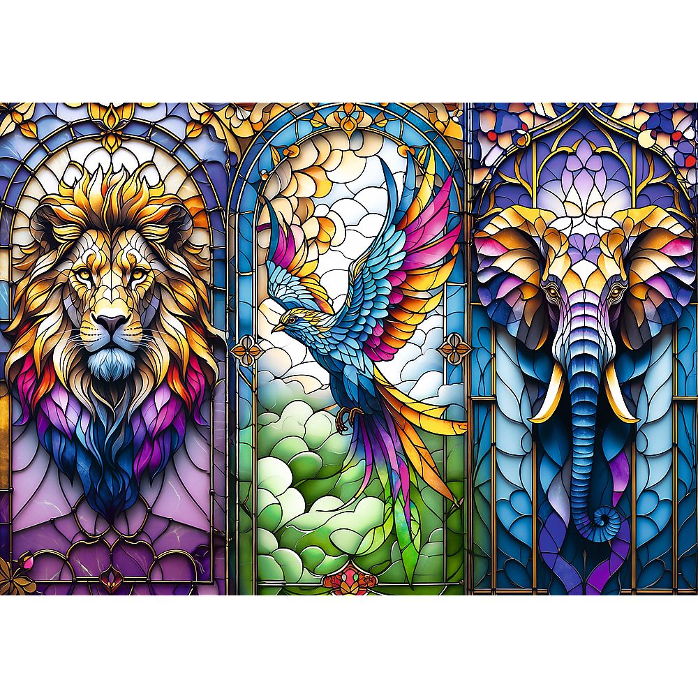 PUZZLE TREFL 1000 ANIMALE IN VITRALIU - Default Title (1) [ps:fa3403ea-872f-4614-8551-7ce75df794c5]