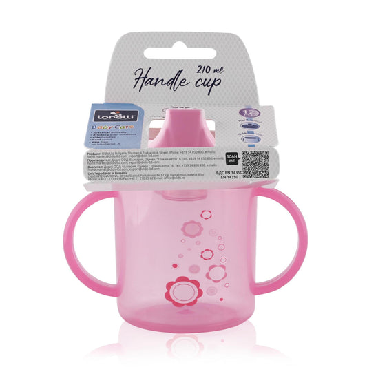 Cană Lorelli cu Manere și Cioc, 210ml, Pink, 12 luni+ - roz (1) [ps:df33e40f-6852-403a-85b2-e8716c812138]