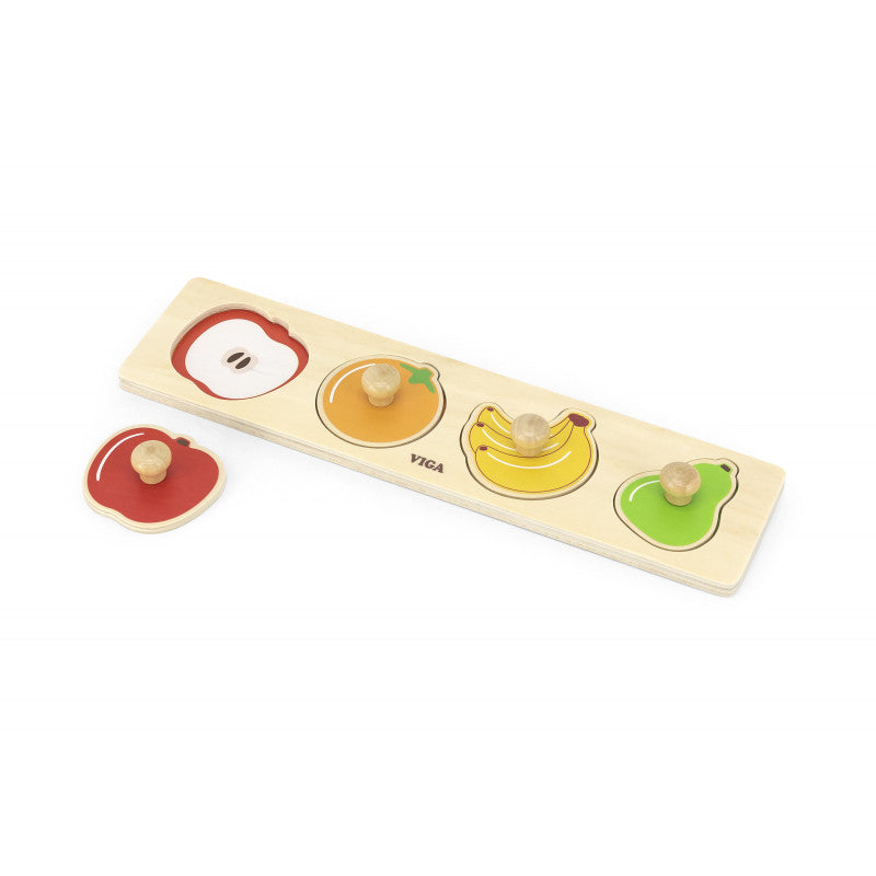 Puzzle Montessori cu maner, Fructe, Viga - Imagine 1 [ps:e23a4684-ed96-41bb-8818-8c4a7946cf8d]