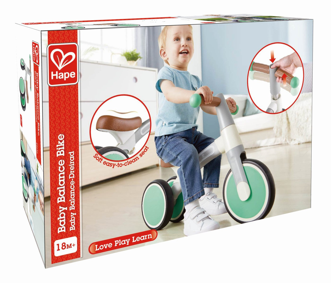 HAPE BICICLETA DE ECHILIBRU VERDE CU 3 ROTI - Imagine 1