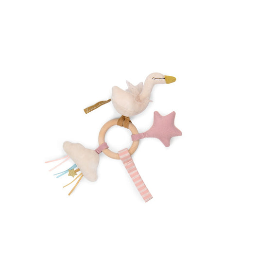 Zornaitoare cu inel de lemn Lebada, Moulin Roty - Imagine 1 [ps:4aa9eb0e-7900-4f0e-9885-1de027650b83]