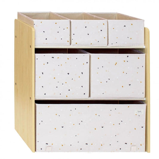 Organizator din material reciclat pentru jucarii, Terrazzo Pink, 3 Sprouts [ps:71f46034-071e-42dd-a78b-272d9001dcd2]