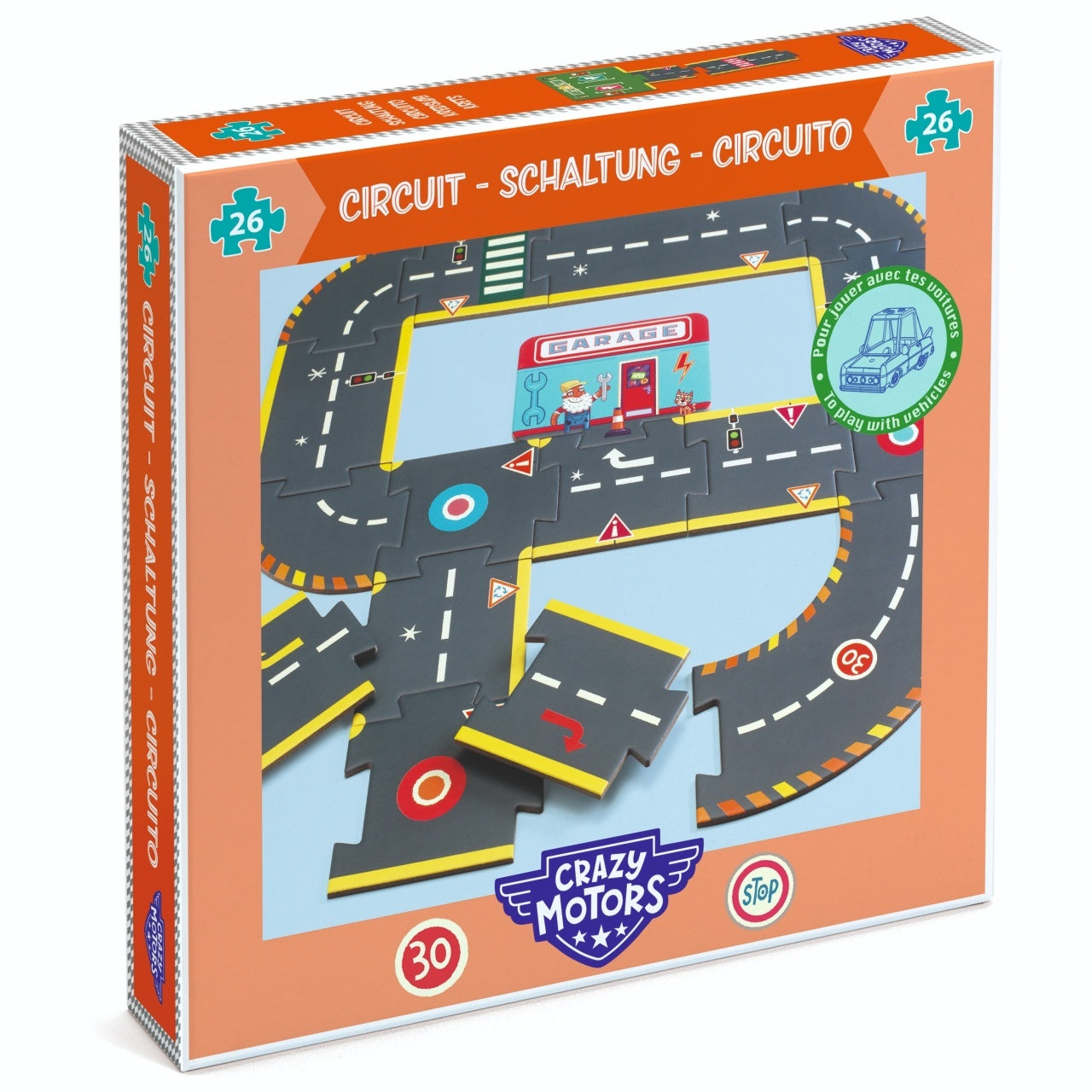 Puzzle Circuit gigant de curse, Djeco - Imagine 1 [ps:2080410e-ef64-4376-bb2a-17b0959ba09f]
