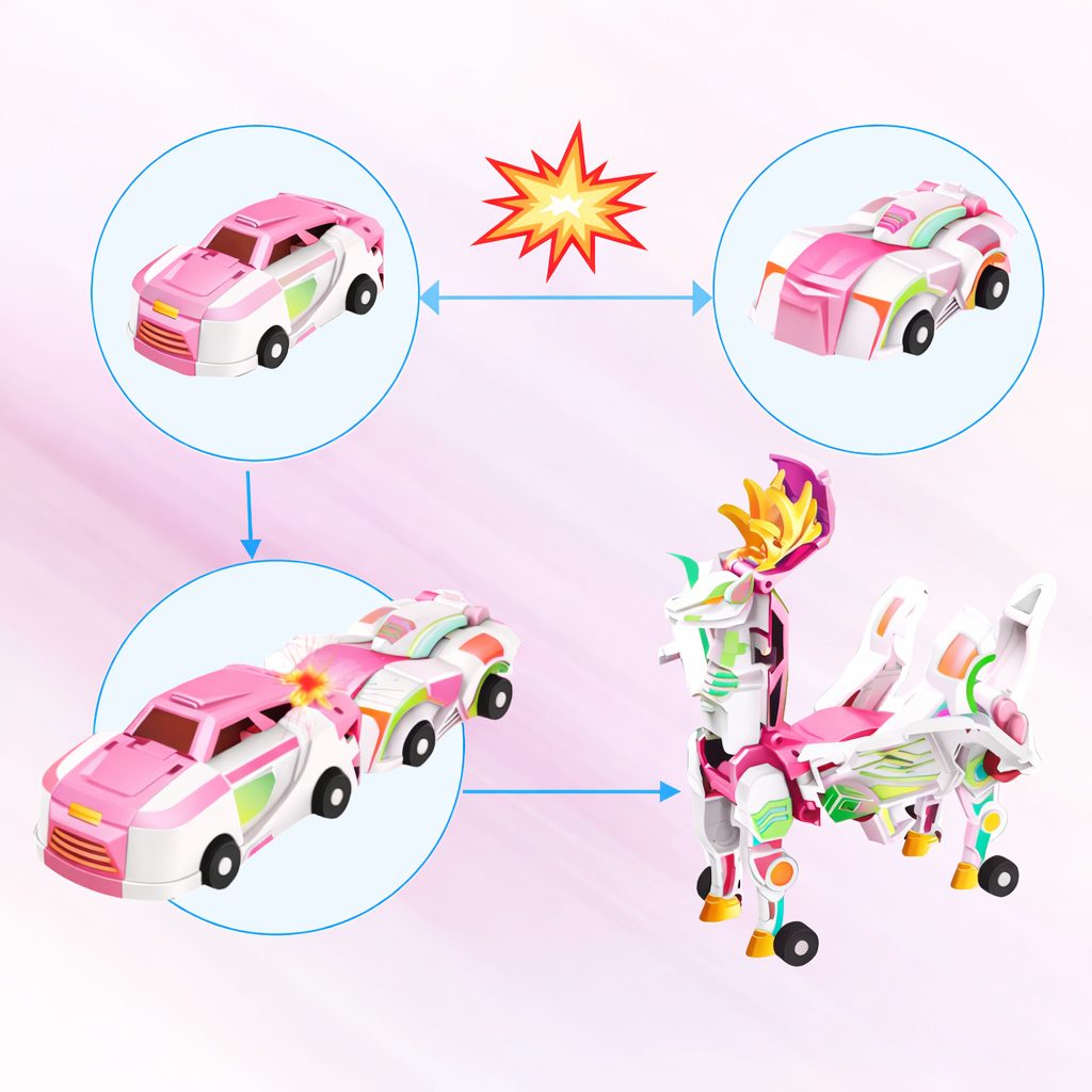Jucărie Transformer Magnetică 3 în 1 Flippy - Pegas Cosmic - Roșu (1) [ps:b619fb2d-1275-45b3-a641-2f0bce932b69]