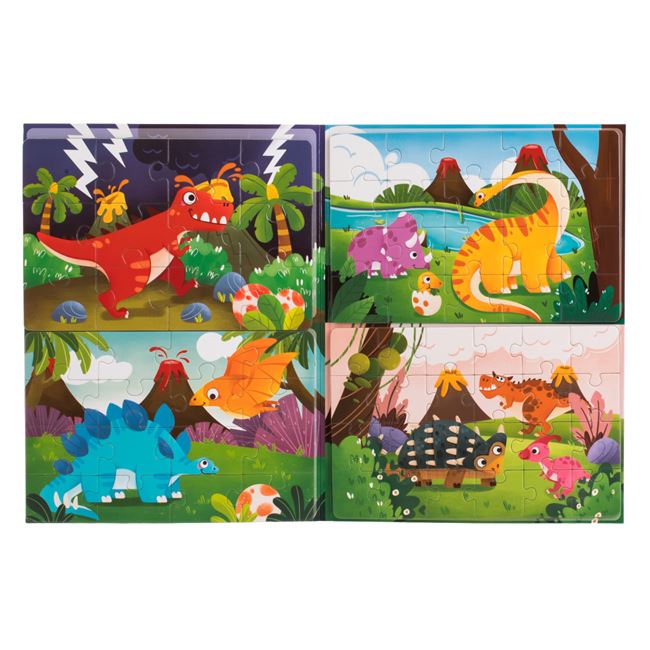 Puzzle Magnetic 4 Imagini Fructe, Mașini, Animale - Jumbo - Dinozauri (1) [ps:bd117d51-9808-46a3-9087-64c9999c5510]