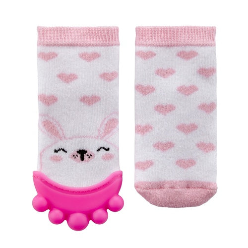 Sosete cu accesoriu dentitie BabyJem Teether Socks - Roz [ps:6ce94a47-e436-4d3a-82e1-67dfcdc941d3]