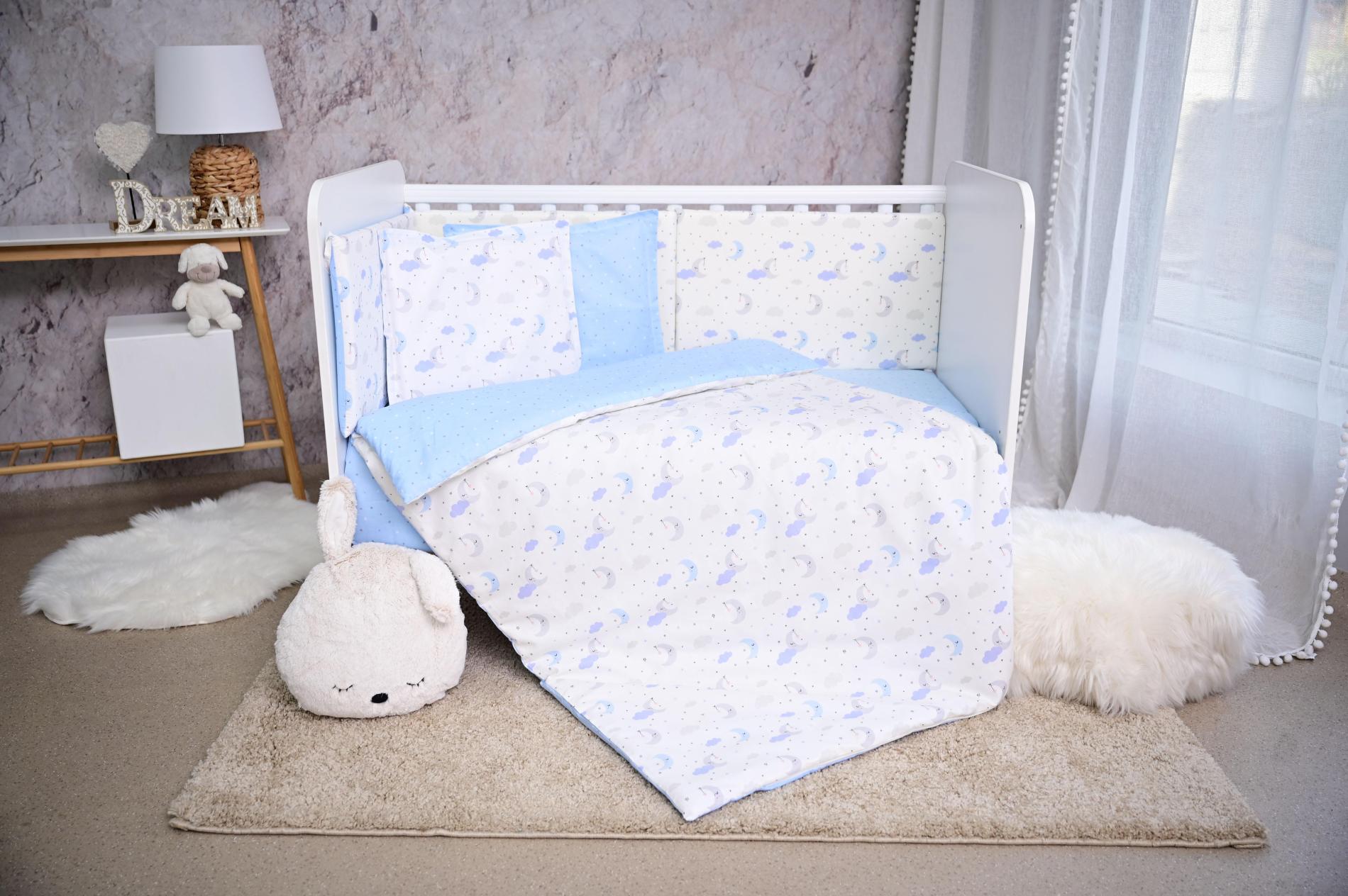 Set Lenjerie Pătuț 60x120 Lorelli Smile Pink Moons & Stars - albastru luna si stele (1) [ps:6bfcd202-8d0a-4604-b076-d1bc7997bf7f]