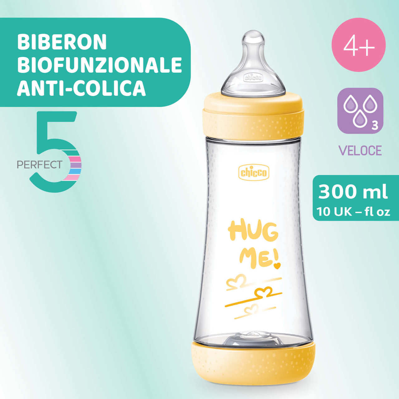 Biberon Chicco Perfect5 PP, tetina s., flux rapid, - Default Title (1) [ps:2372347e-274b-4e95-ac1c-1936716f3587]