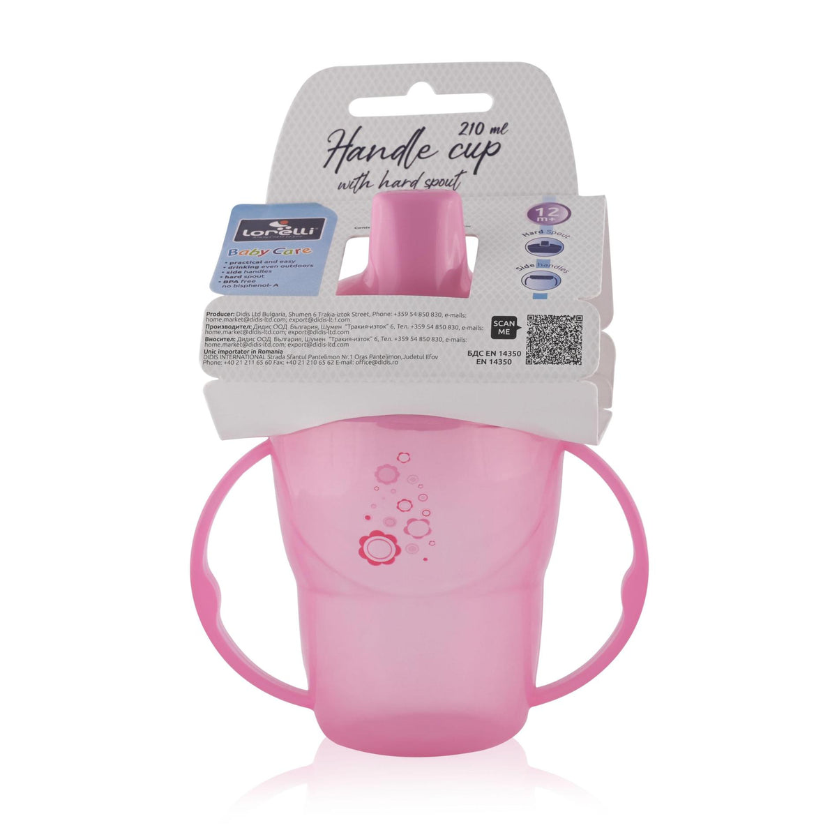 Cană Lorelli cu Manere și Cioc, 210ml, Pink, 12 luni+ - roz (1) [ps:4b925c92-845e-48e8-a422-33ef638cfa12]