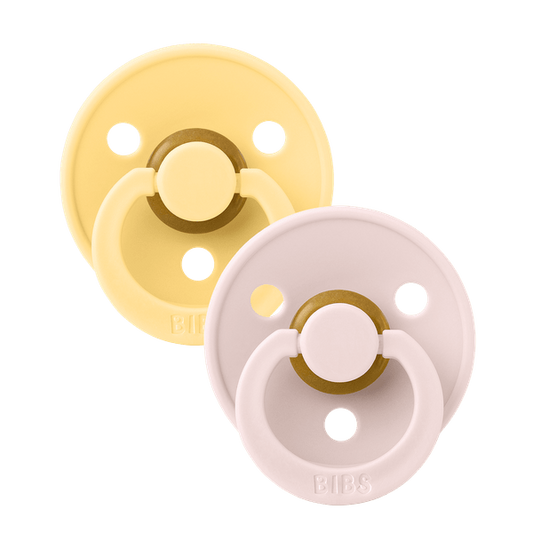 Set 2 Suzete BIBS Colour Latex, Tetină Rotundă, 0 luni - Pale Butter/Petal (1) [ps:fcdc2c8d-35a5-44f1-bebb-d3c9e39cd8e4]