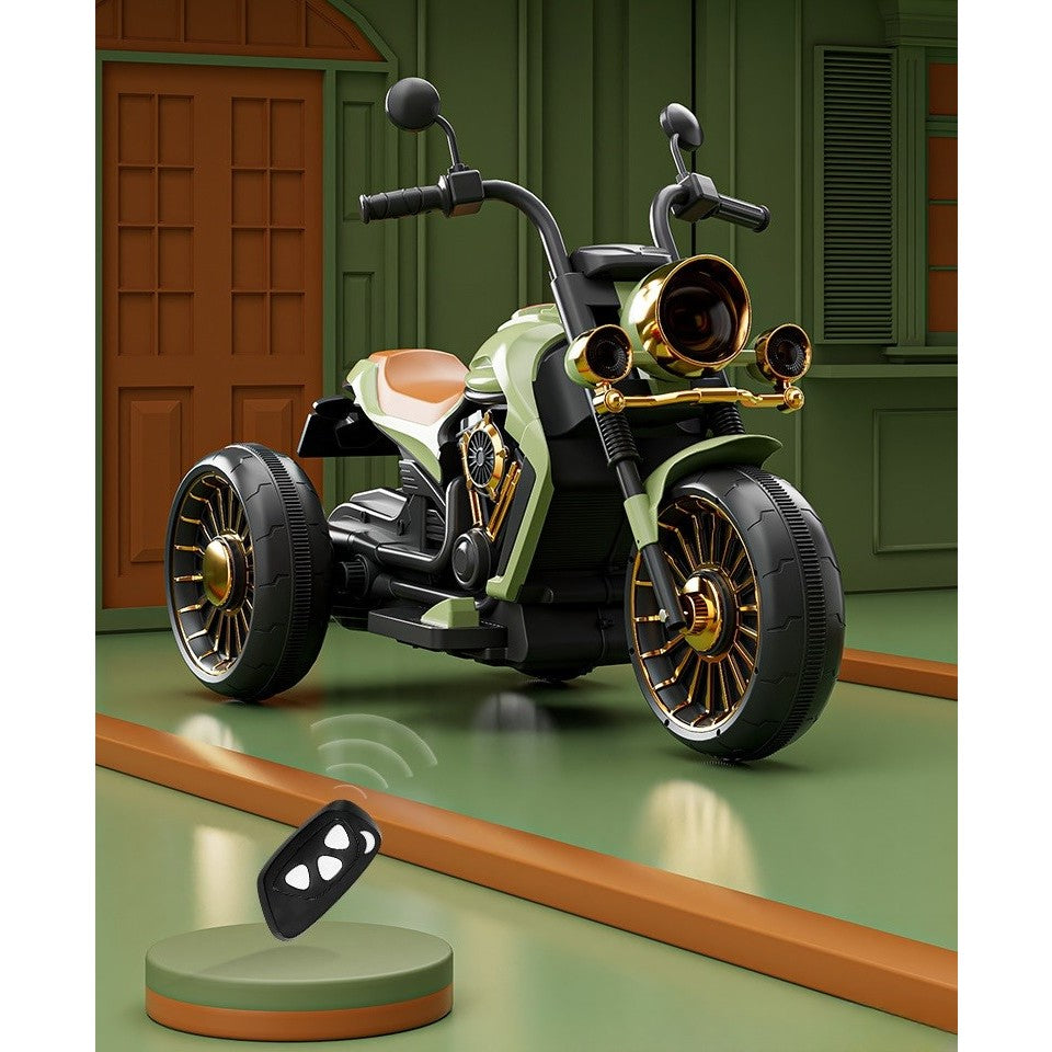 Motocicletă Electrică Flippy, Verde, cu Bluetooth și Lumini - Verde (1) [ps:676f392f-03b9-40c3-82f0-25921a843e38]