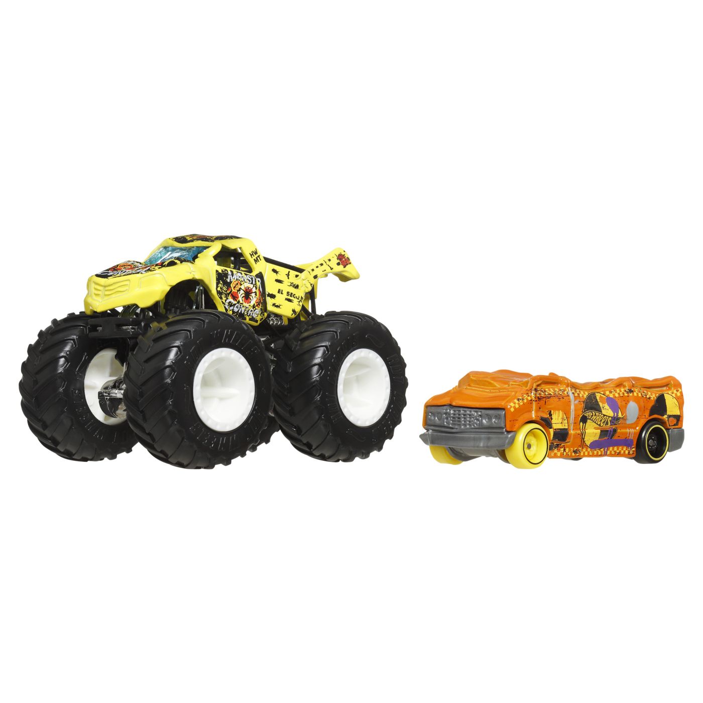 Hot Wheels Monster Truck și Mașinuță Totaled Galben - Mattel - Galben (1) [ps:4c071f52-a945-4224-ad07-183494b7be30]