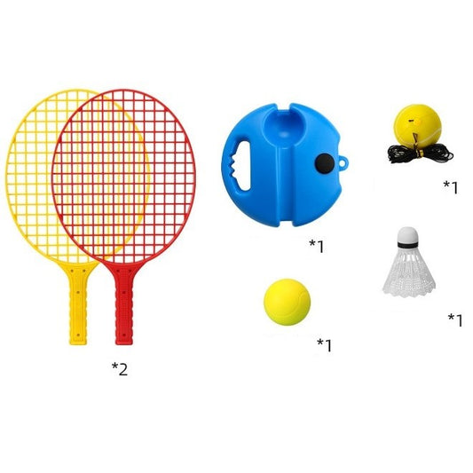 Set Badminton Copii Flippy, 2 Palete și Mingi, Albastru - Rosu Galben (1) [ps:a8767607-3989-4514-8701-c745c6f09c60]