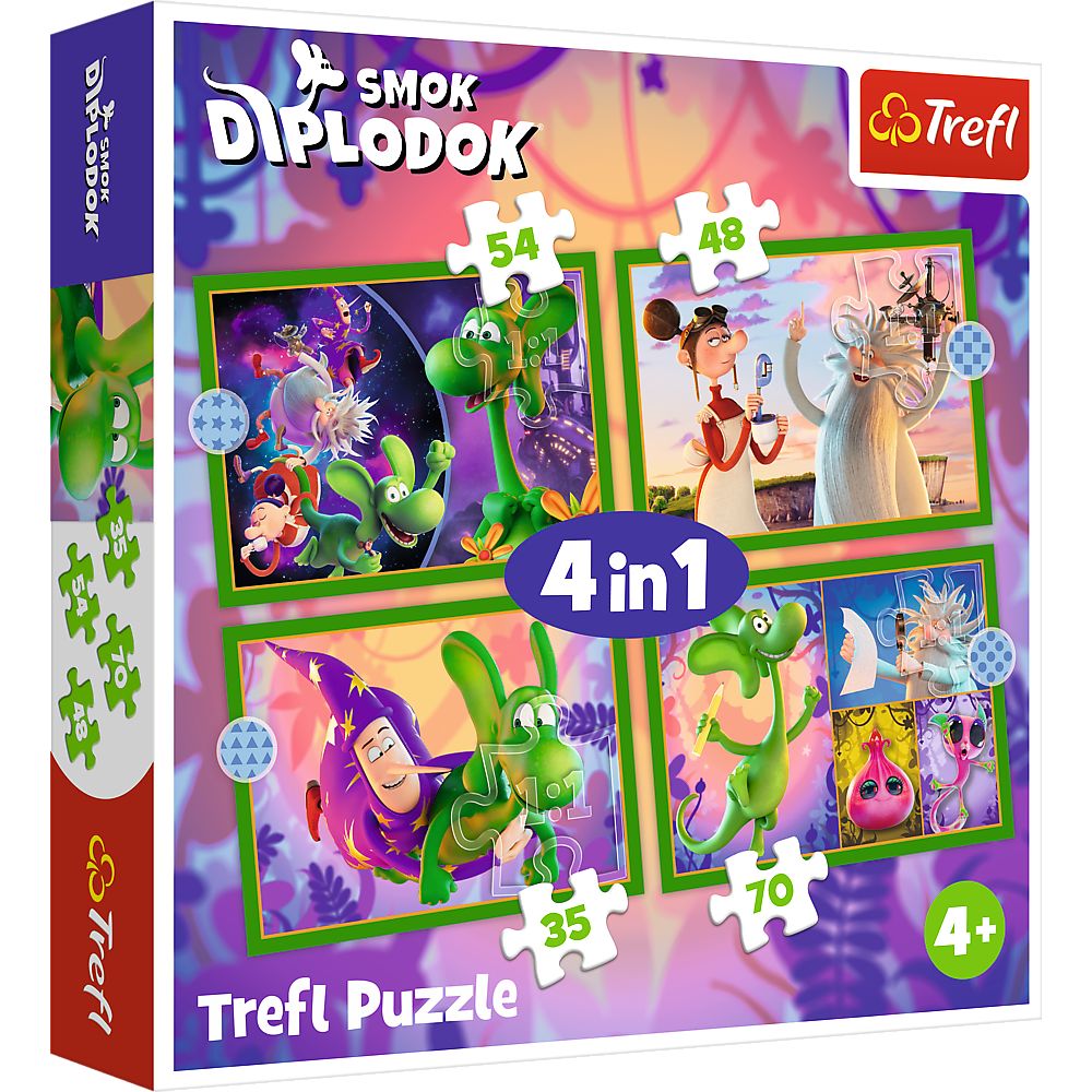 PUZZLE TREFL 4IN1 LUMEA DRAGONULUI DIPLODOK - Imagine 1 [ps:f6bf3e61-ec0f-45b6-8a96-e3385699510f]