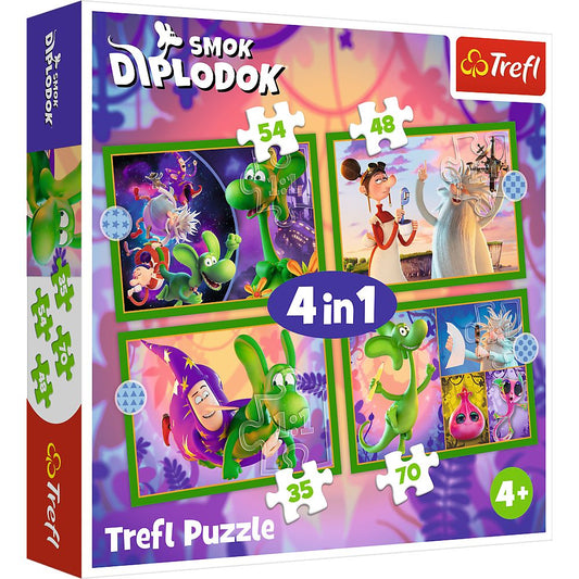 PUZZLE TREFL 4IN1 LUMEA DRAGONULUI DIPLODOK - Imagine 1 [ps:f6bf3e61-ec0f-45b6-8a96-e3385699510f]