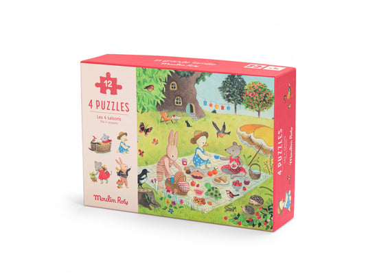 4 puzzle-uri anotimpuri, Moulin Roty - Imagine 1 [ps:8f93100a-09e6-4ccf-9237-04825ebd2f84]