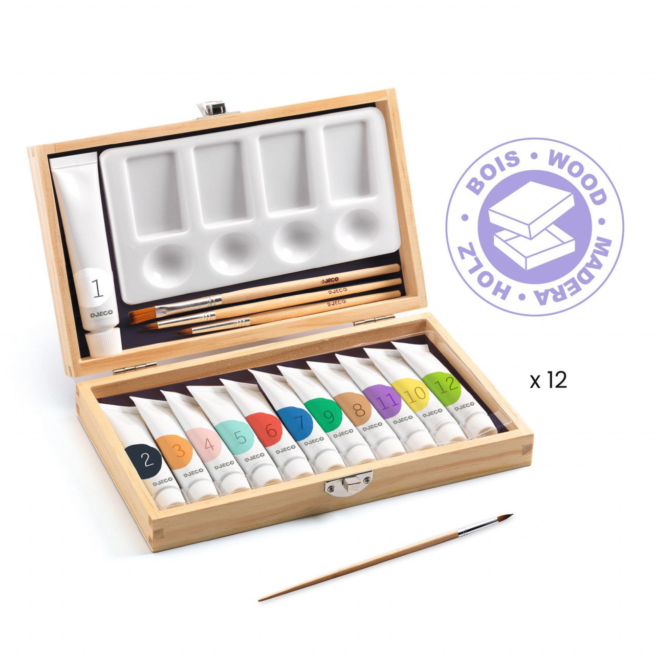 Cutia artistului cu 12 tuburi, Culori Guase, Djeco - Imagine 1 [ps:e3acbfe0-5ffa-4b8d-89b9-9d81a65cbd4b]