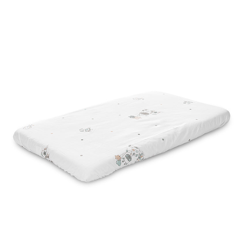 Cearceaf Patut Lorelli, 98x65 cm, Bumbac Ranforce, Rose Sky - White Giraffe (1) [ps:0a80e010-6cfd-453e-b729-e9a4bcd8fbdf]