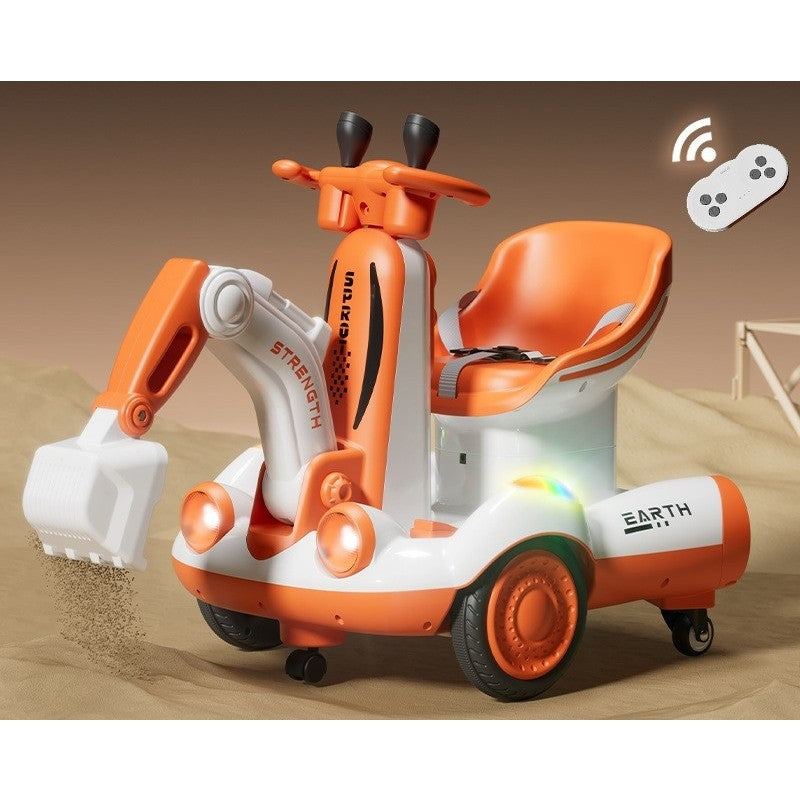Excavator Electric Flippy cu Telecomandă, Maro, +2 Ani - Portocaliu (1) [ps:83062dc7-7085-4310-9f59-fe00bace7507]