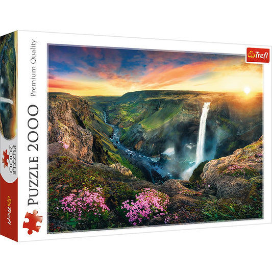 PUZZLE TREFL 2000 CASCADA HAIFOSS ISALNDA - Imagine 1 [ps:d330535e-658b-4e85-8cc7-11d6cdffa94f]