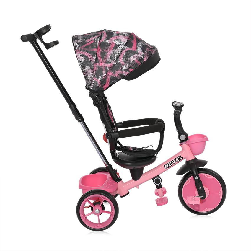 Tricicletă Lorelli Revel, Scaun Rotativ 360°, Pink, 1-5 Ani - roz (1) [ps:55101e25-62e0-4754-b022-266b30cd9cf7]