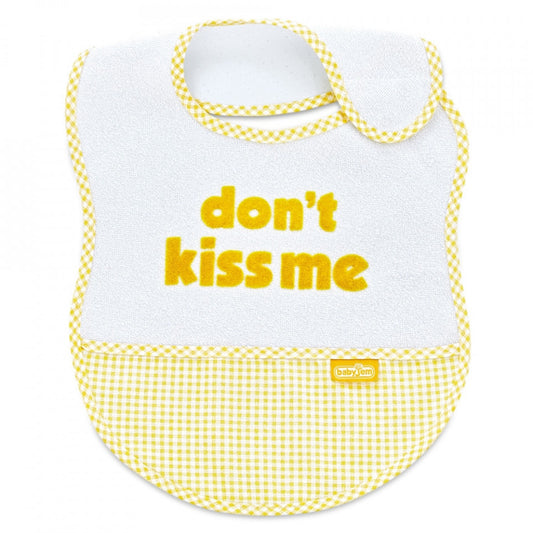 Baveta BabyJem din bumbac Dont Kiss Me (Culoare: Roz) - Galben [ps:5b3593d2-ef38-4f41-9a54-bb6c0dd6bfb1]