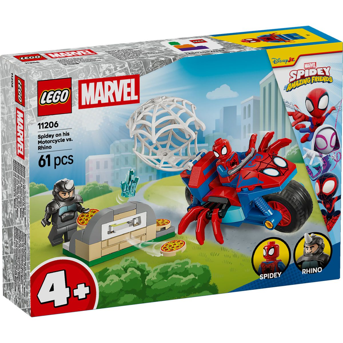 LEGO MARVEL SPIDEY PE MOTOCICLETA VS RHINO 11206 - Imagine 1