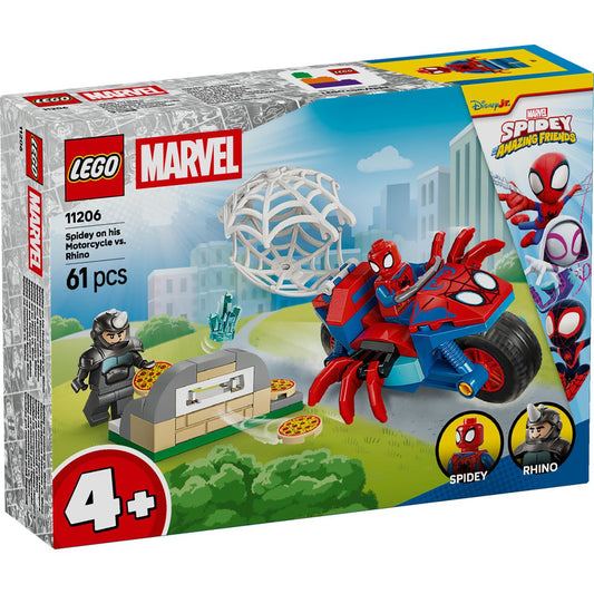 LEGO MARVEL SPIDEY PE MOTOCICLETA VS RHINO 11206 - Imagine 1