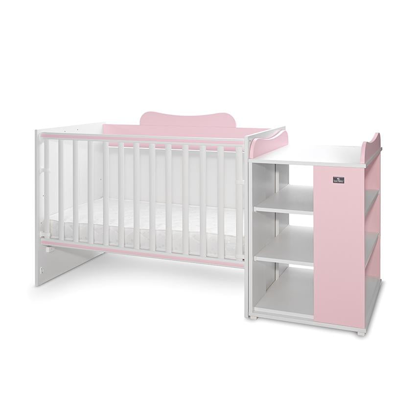 Pătuț Modular Multifuncțional Lorelli Multi, White Orchid - White Orchid Pink (1) [ps:826518ea-3333-47c9-bc05-c58ff48cd374]