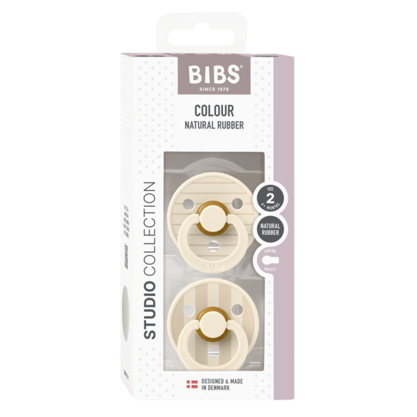 Set 2 Suzete BIBS Colour Studio Stripe Latex, 6m+ - Ivory - Default Title (1) [ps:ac3828bf-dbc8-4091-b782-cefcb7fc839c]