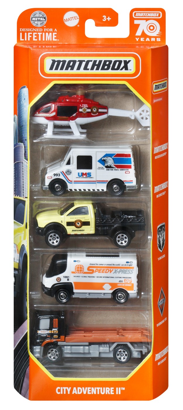 MATCHBOX SET 5 MASINUTE METALICE CITY ADVENTURE II SCARA - Imagine 1 [ps:4214361d-6dd3-4b2d-a046-61a6cacdd922]