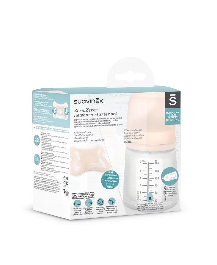 Set de start biberon anticolici 180 ml variabil + Suzetă - Imagine 1