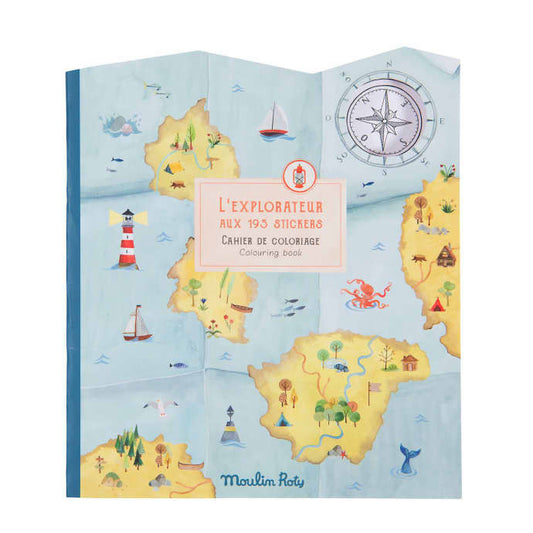 Carte de colorat cu abtibilduri Exploratori, Moulin Roty - Imagine 1 [ps:c7da125c-4a72-442f-a86c-39653e782c12]