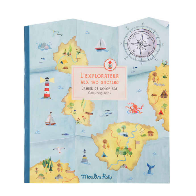 Carte de colorat cu abtibilduri Exploratori, Moulin Roty - Imagine 1 [ps:c7da125c-4a72-442f-a86c-39653e782c12]