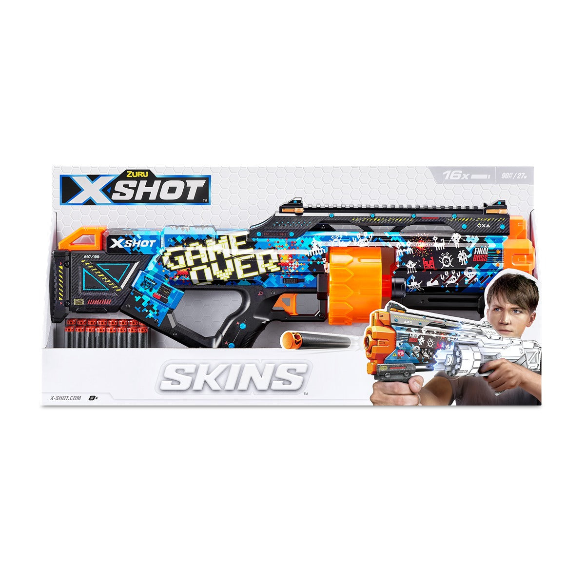 X-SHOT Blaster Last Stand, arma de jucarie, 16 proiectile - Imagine 1