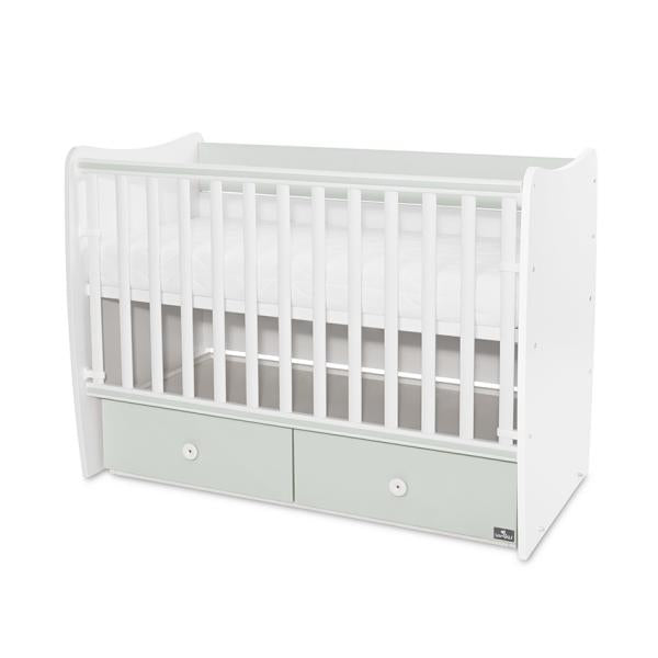 Pătuț Balansoar Transformabil Lorelli Matrix, 60x120 cm - White Milky Green (1) [ps:c08081e1-d35d-49df-a04f-edc079858f34]