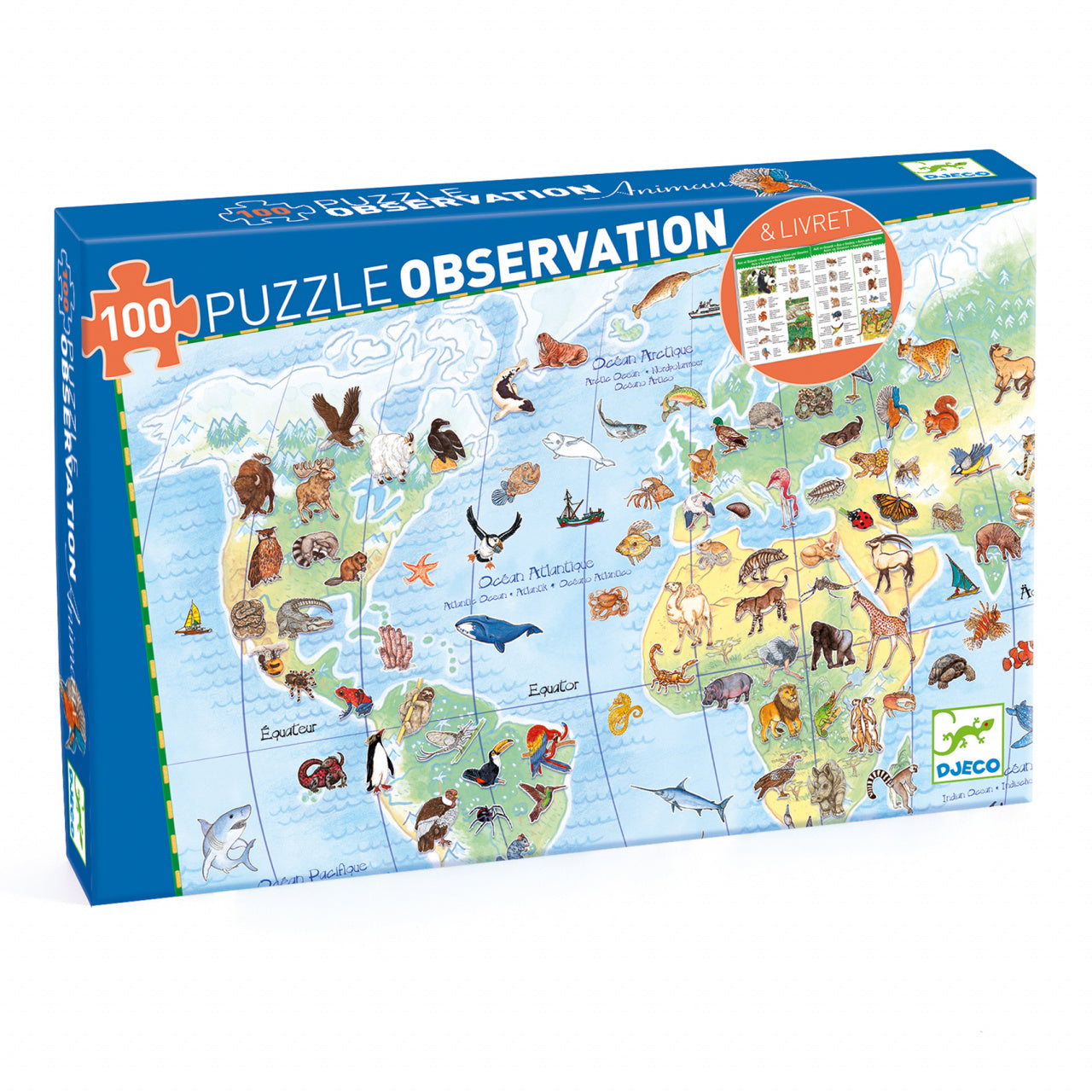 Puzzle observatie Animalele lumii, Djeco - Imagine 1
