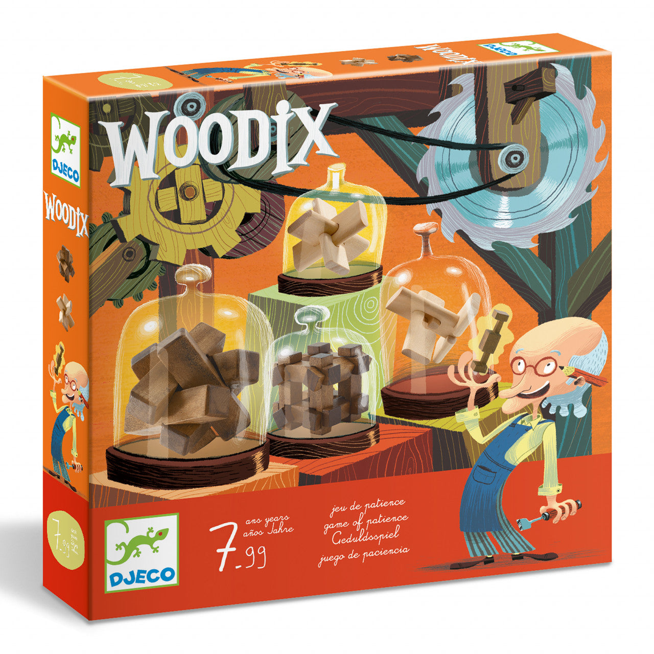 Joc logic Woodix 6 jocuri din lemn, Djeco - Imagine 1