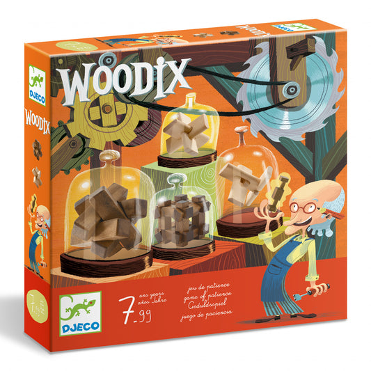 Joc logic Woodix 6 jocuri din lemn, Djeco - Imagine 1