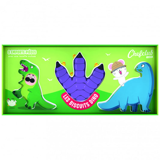 Set de forme de biscuiti Dinozauri 3D, Chefclub kids - Imagine 1