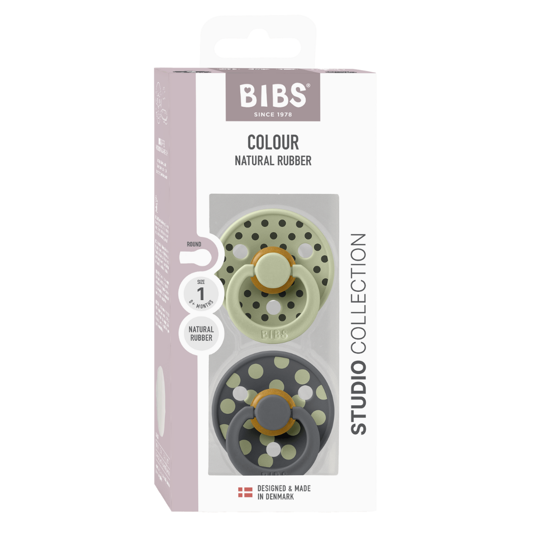 Set 2 Suzete BIBS Colour Studio Polka Dots, 0 luni+ | - Sage (1) [ps:682ee5e4-3b00-477a-978e-29462eda9547]