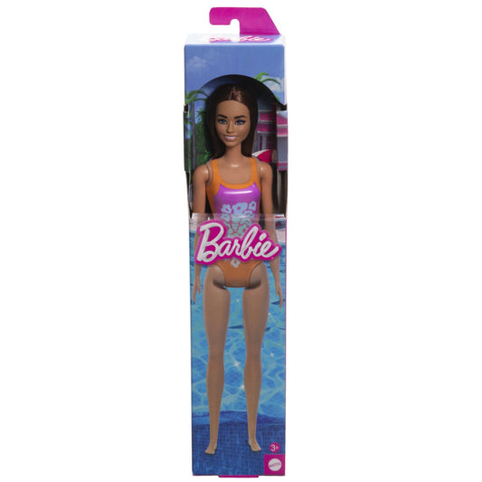 PAPUSA BARBIE BRUNETA CU COSTUM DE BAIE INFLORAT Mattel - Imagine 1
