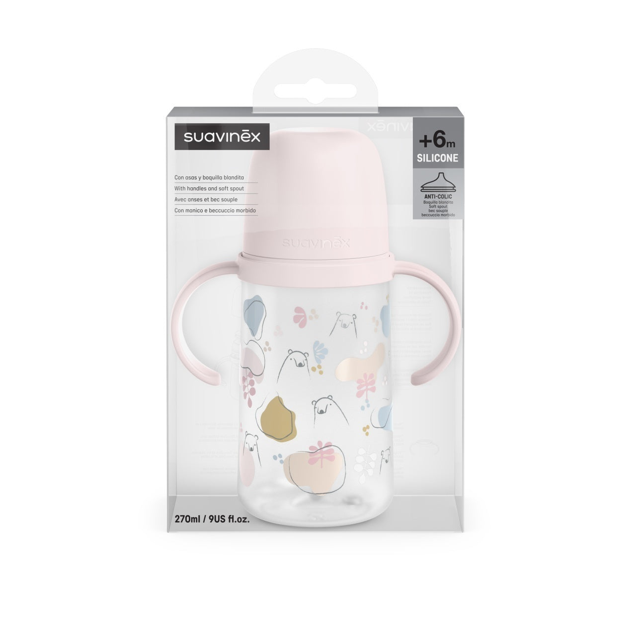 Cana cu muștiuc din silicon, 270 ml, Bears, albastru, - Roz [ps:a82ce40e-6039-47d2-ab02-f09798a40350]